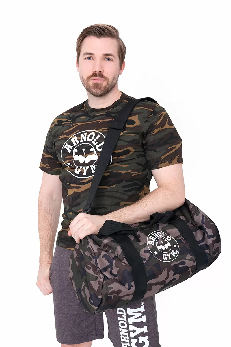 Arnold Gym Military Camouflage Training Gym T Shirt bag