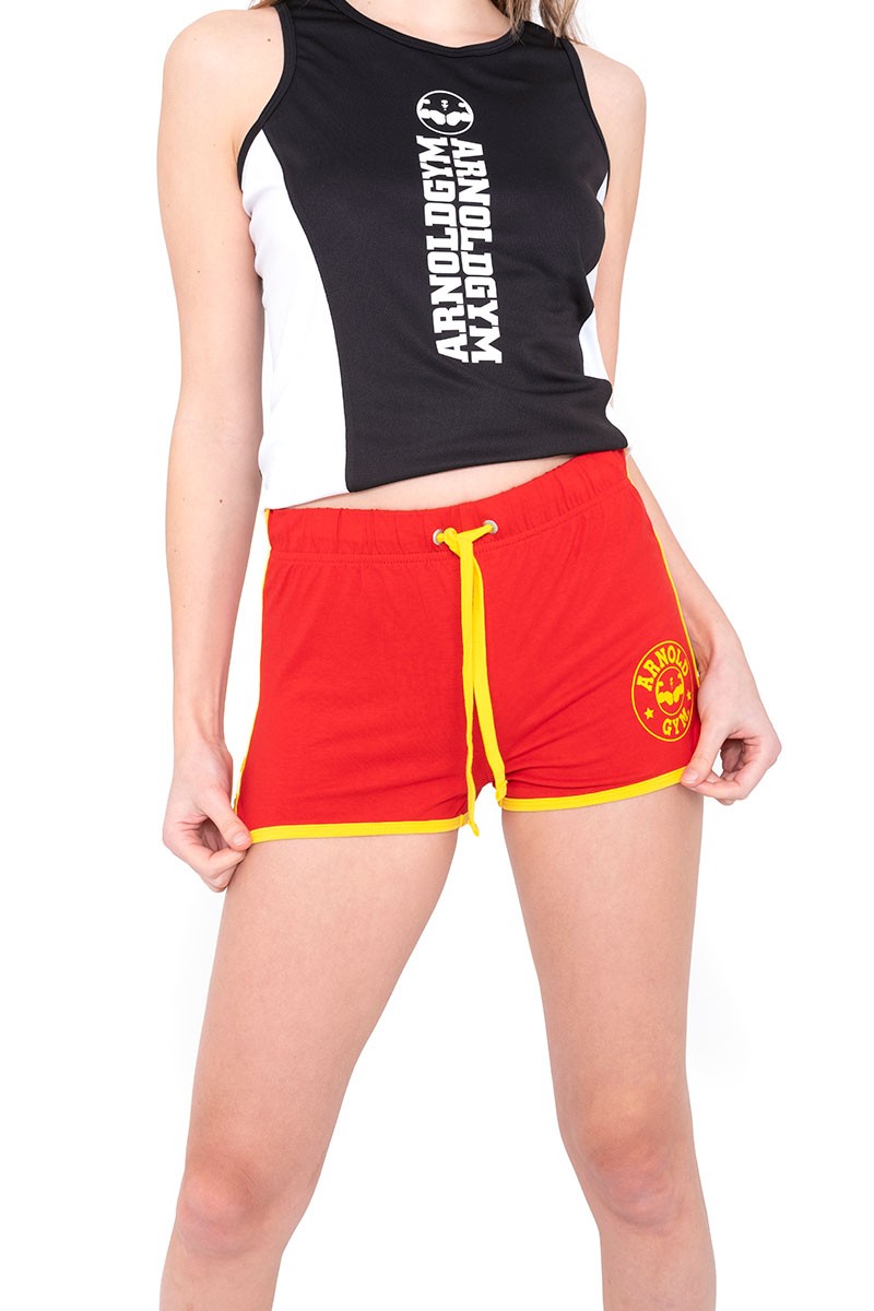 Women Retro Fitness Workout Shorts - Red