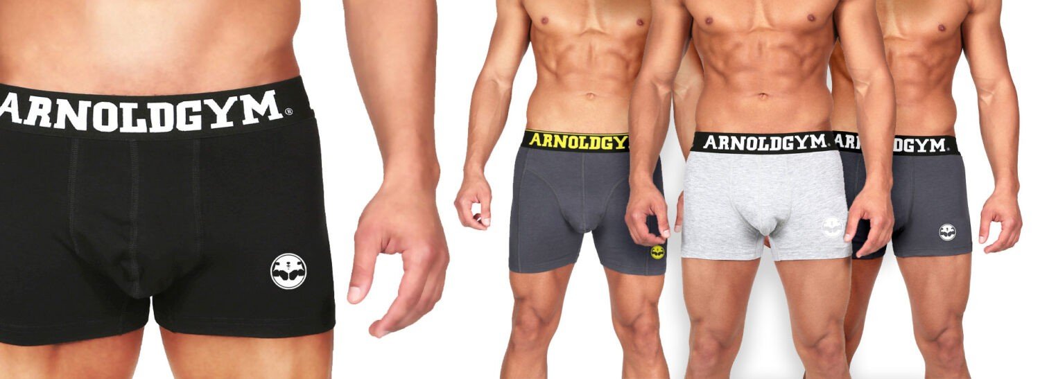 men's gym underwear. arnold gym underwear banner