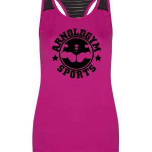 women gym vest yank arnold gym wear pink tank arnold pose