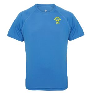 Men's performance tech gym t-shirt-arnold gym-blue