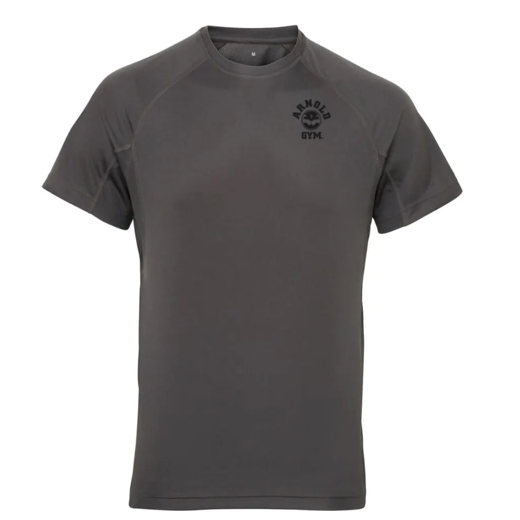 Men's performance tech gym t-shirt-arnold gym-charcoal