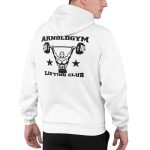Arnold Gym Lift Club Zip Hoodie-white-back