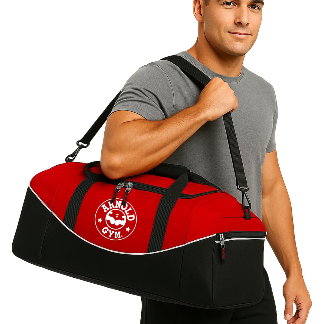Duffel Training Bag-Arnold Gym Valor Water-Repellent Duffel Training Bag -red