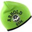 arnold gym beanie hat black embroidery lime cap